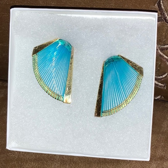 Sterling Signed Gold-Tone Post & Clutch Earrings - Picture 1 of 12